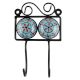 Turquoise Round Floral Ceramic Tile Hook